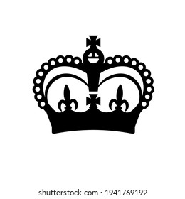 Queen crown simple icon. Clipart image isolated on white background.