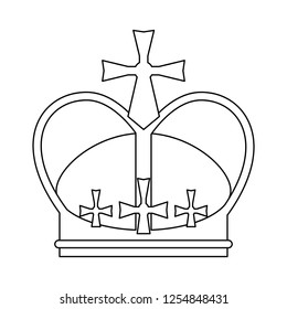 Queen crown symbol in black and white
