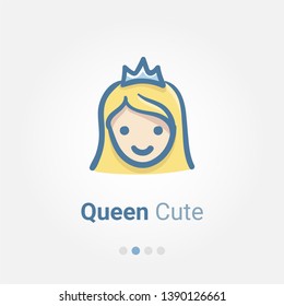 Queen Cute avatar vector icon