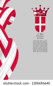 Queen of Denmark's birthday vector illustration. Suitable for greeting card, poster and banner.