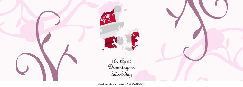 Queen of Denmark's birthday vector illustration. Suitable for greeting card, poster and banner.