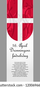 Queen of Denmark's birthday vector illustration. Suitable for greeting card, poster and banner.
