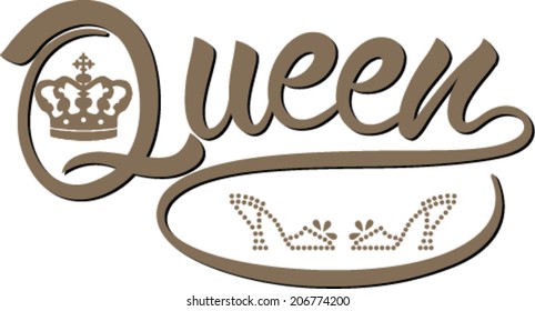 Queen,  design with the word queen