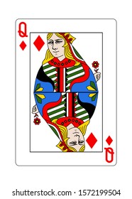 
The queen of Diamonds in the classic style.