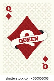 Queen of Diamonds Playing Card