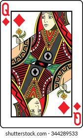 Queen Of Diamonds Playing Card