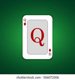 Queen of diamonds playing card