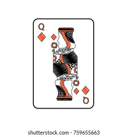 queen of diamonds or tiles french playing cards related icon ico