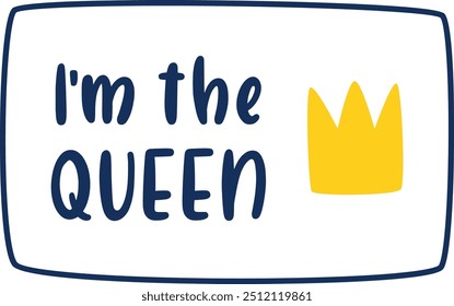 Soy la Ilustración vectorial de pegatinas del diario de la reina