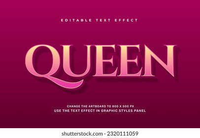 Queen editable text effect template