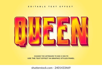 Queen editable text effect template