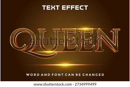 Queen editable text effect vector design