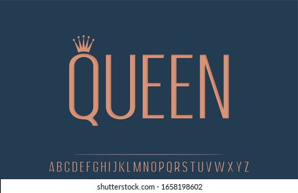 queen, the elegant and glamour font vector alphabet
