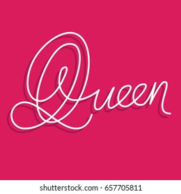 Queen Elegant Lettering- Vector