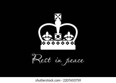 Queen Elizabeth II death. Vector flat illustration. Rest of peace. svg