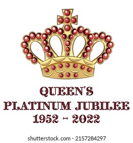 Queen Elizabeth Platinum Jubilee Crown Celebration Poster, Reigning 70 Years Since 1952 svg