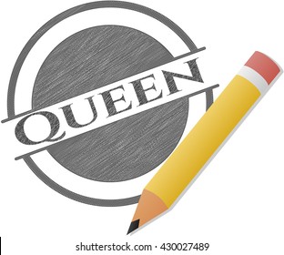 Queen emblem drawn in pencil