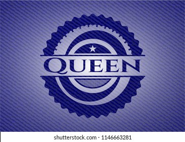 Queen emblem with jean background