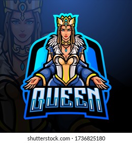 Queen esport logo mascot design