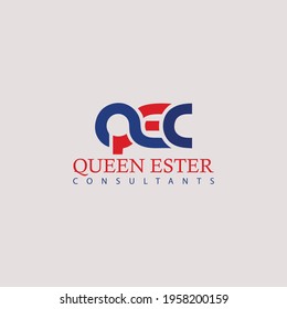 Diseño del logo de Queen Ester Consultants, fondo abstracto para diseño, negocio