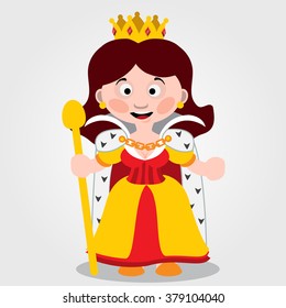 Queen, fairy tale character, color illustration.