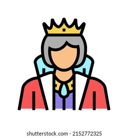 queen fairy tale color icon vector. queen fairy tale sign. isolated symbol illustration