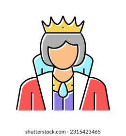 queen fairy tale color icon vector. queen fairy tale sign. isolated symbol illustration