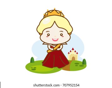 Queen, fairy tale on a white background