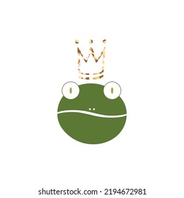 Queen Frog Logo Vector Icon. King Toad.