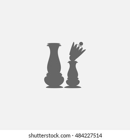 Queen gives the crown pawn. Chess figure. The concept of change of power. Vector illustration
