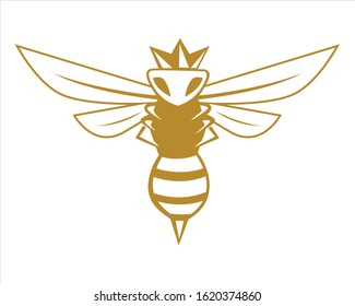 queen of gold bee logo vector