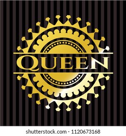 Queen gold shiny badge