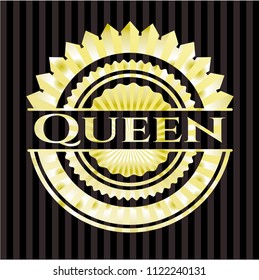 Queen gold shiny badge