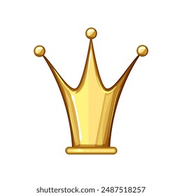 queen golden crown cartoon. prince royal, award corona, realistic kingdom queen golden crown sign. isolated symbol vector illustration