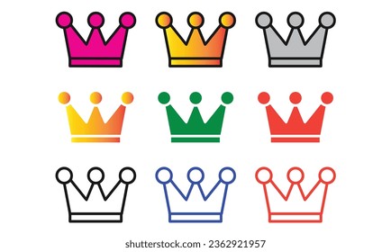 Queen golden crown decorative icon