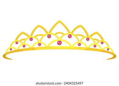 Königin goldene Krone Vektorsymbol. Goldprinzessin Tiara Cartografik