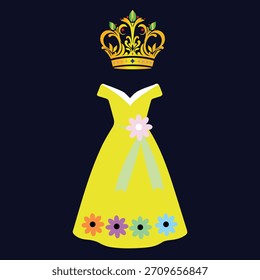 Königin Kleid Design mit einer Krone