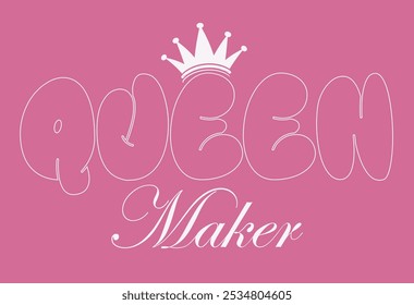 Queen graffiti style slogan text lettering. Crown drawing. Vector illustration design for graphics, t shirt prints, sweatshirts. Crown drawing. Queen graffiti style slogan text lettering, Queen grunge