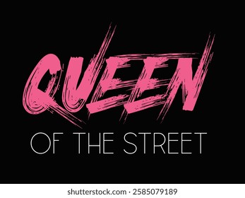 Queen graffiti style slogan text lettering, Queen typography slogan, Queen Calligraphy Hand Letteringn. urban graffiti print, graphic motivation quotes. hand drawn unique typography for greeting cards