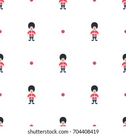 Queen guard cute seamless vector pattern. Red and blue on white thin design background texture.