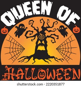 Archivo vector de diseño de camisetas de la Reina de Halloween.