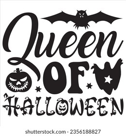 Queen Of Halloween t-shirt design vector file