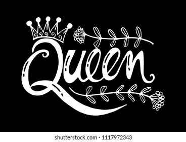 Queen Hand Lettering Stock Vector (Royalty Free) 1117972337 | Shutterstock