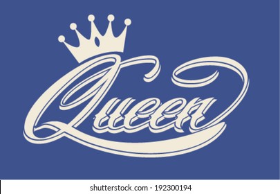 queen hand lettering