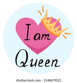 Queen Hand Lettering Background Gold Crown Stock Vector (Royalty Free ...