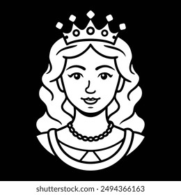 Queen head silhouette vector illustration