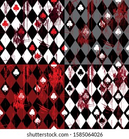 Queen of heart Alice in wonderland bloody pattern