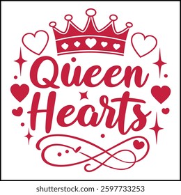 Queen of Hearts Crown T Shirt Design