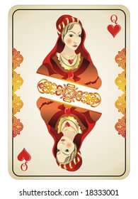 Queen of Hearts from deck of playing cards