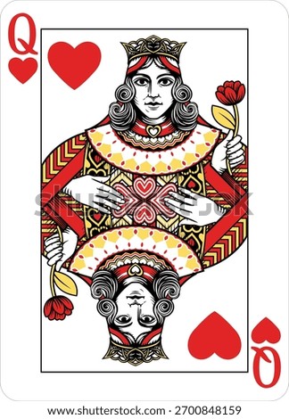 Queen of Hearts design from a new original deck of playing cards.